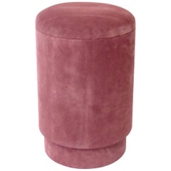 Micheal Verheyden Tabou or Pouf with Storage in Pink Suede