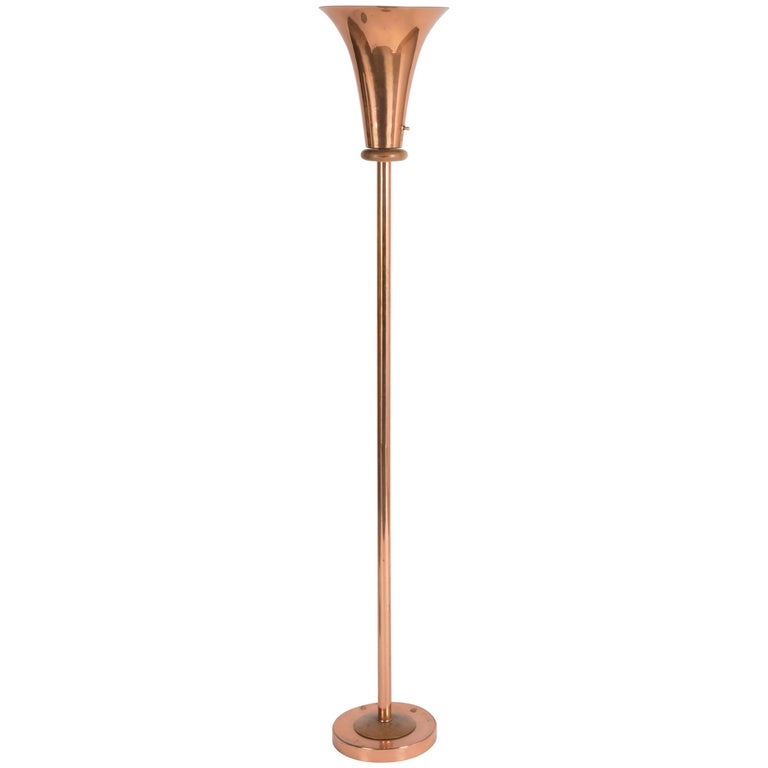 Interesting Midcentury Copper Floor Lamp at 1stDibs
