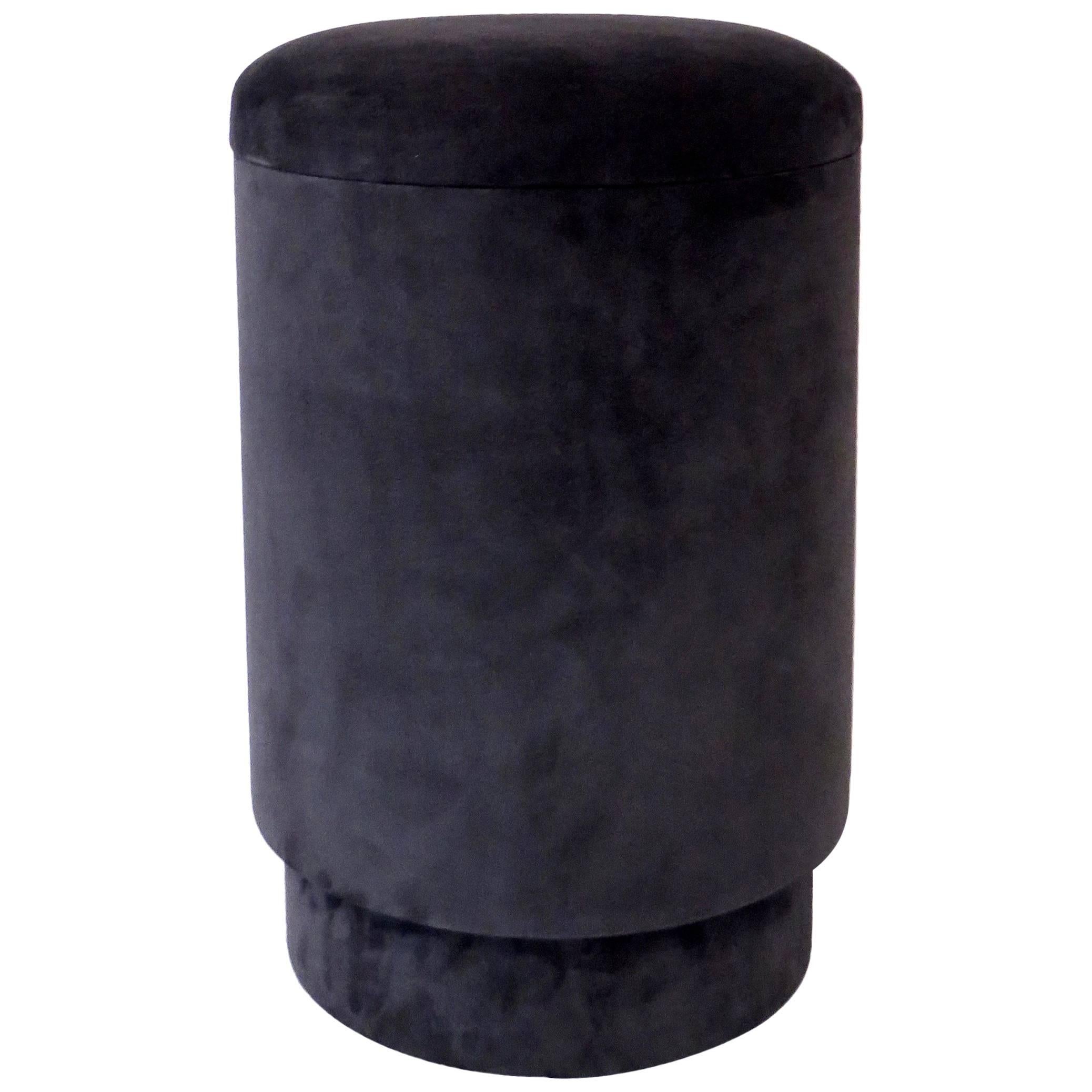 Michael Verheyden Tabou or Pouf with Storage in Gray Suede