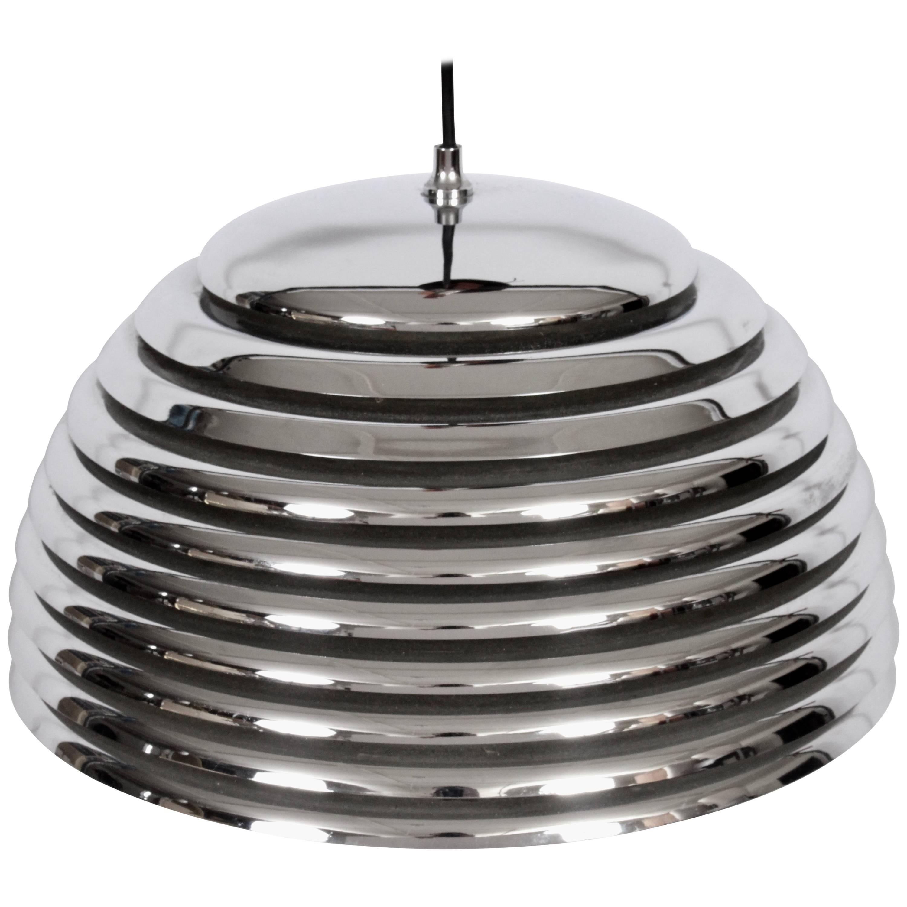 Kazuo Motozawa for Staff Leuchten Chrome "Saturno" Hanging Lamp, C. 1972 For Sale