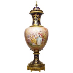 Antique Fine French 19th Century Napoleon III Sèvres Style Porcelain Urn Signed Ch Fuchs