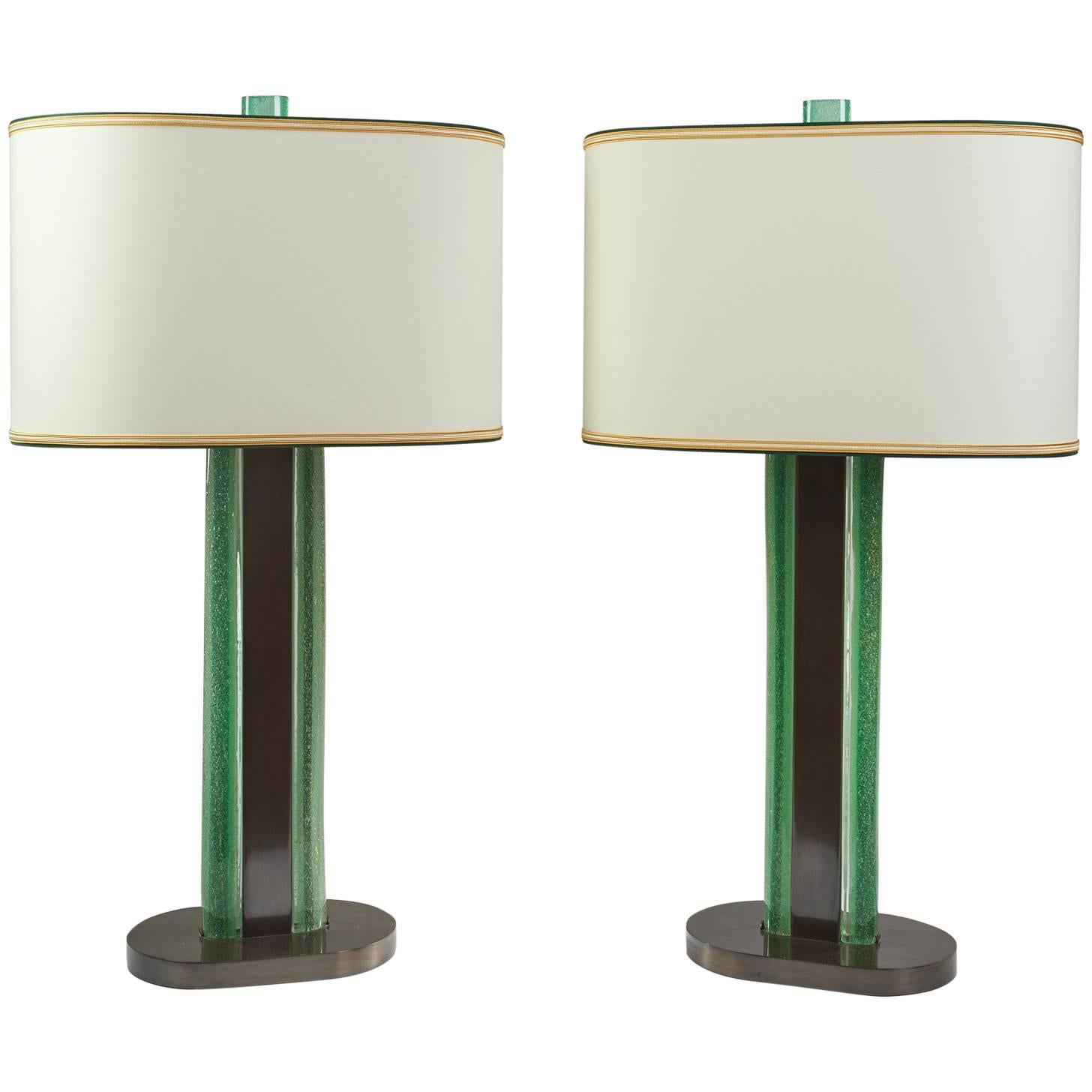 Roberto Rida Magnificent Venini Glass Lamps, Limited Edition