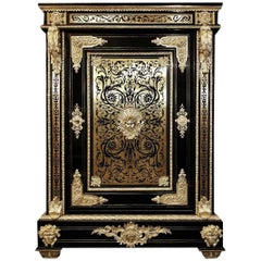 Rare Sun King Big Cabinet Armoire, Boulle Marquetry, Napoleon III, 1850, France