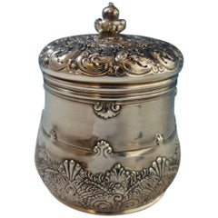 Tiffany & Co. Sterling Silver Tea Caddy Gold Washed Fancy #10444-9066 Hollowware