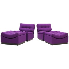 Pair of Low Floor Chaise Lounges, Made in Denmark