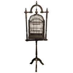 English Campaign Style Hanging Bird Cage