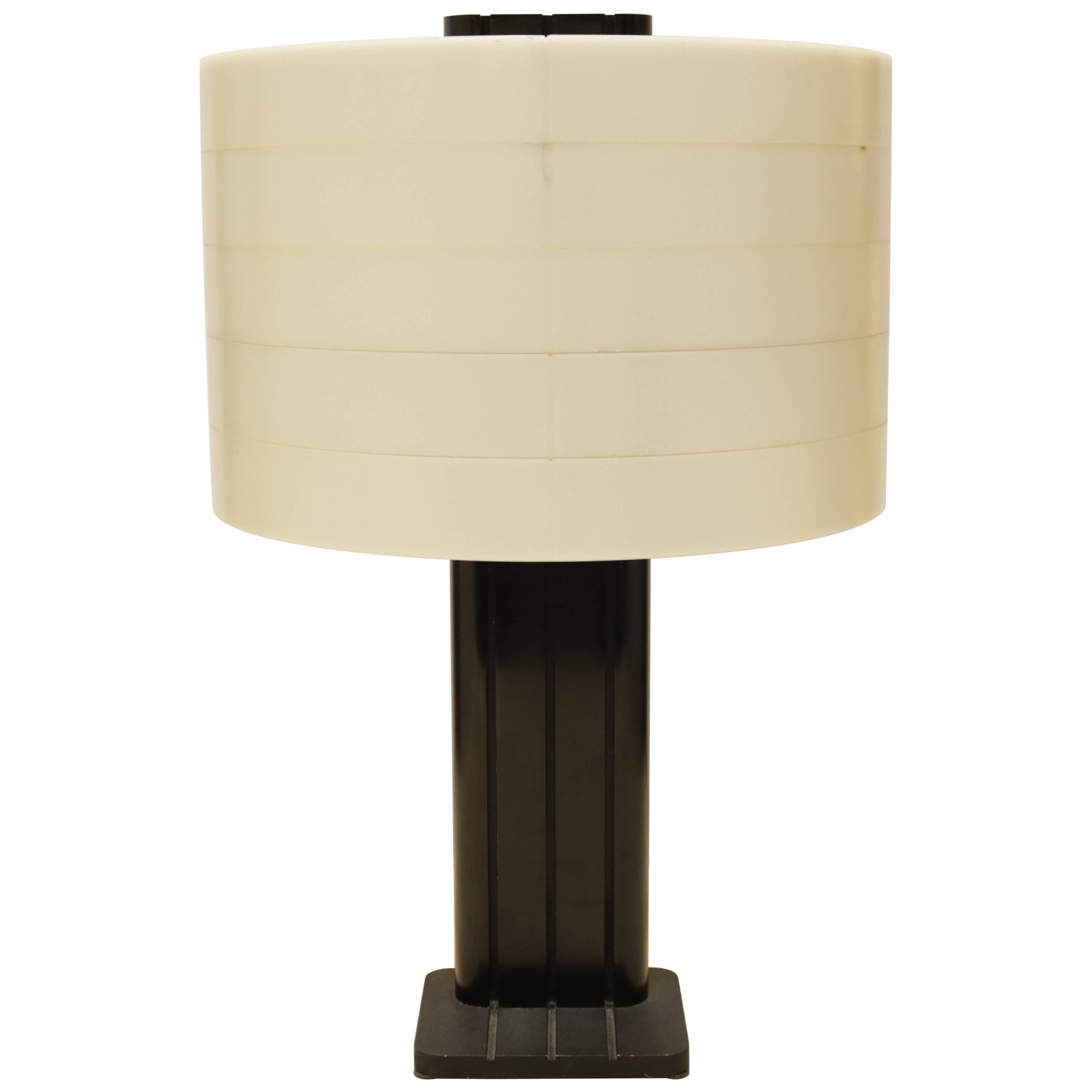 Cream and Black, 1970s Table Lamp
