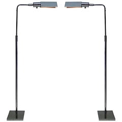 Pair of Koch and Lowy Chrome Adjustable Floor Lamps