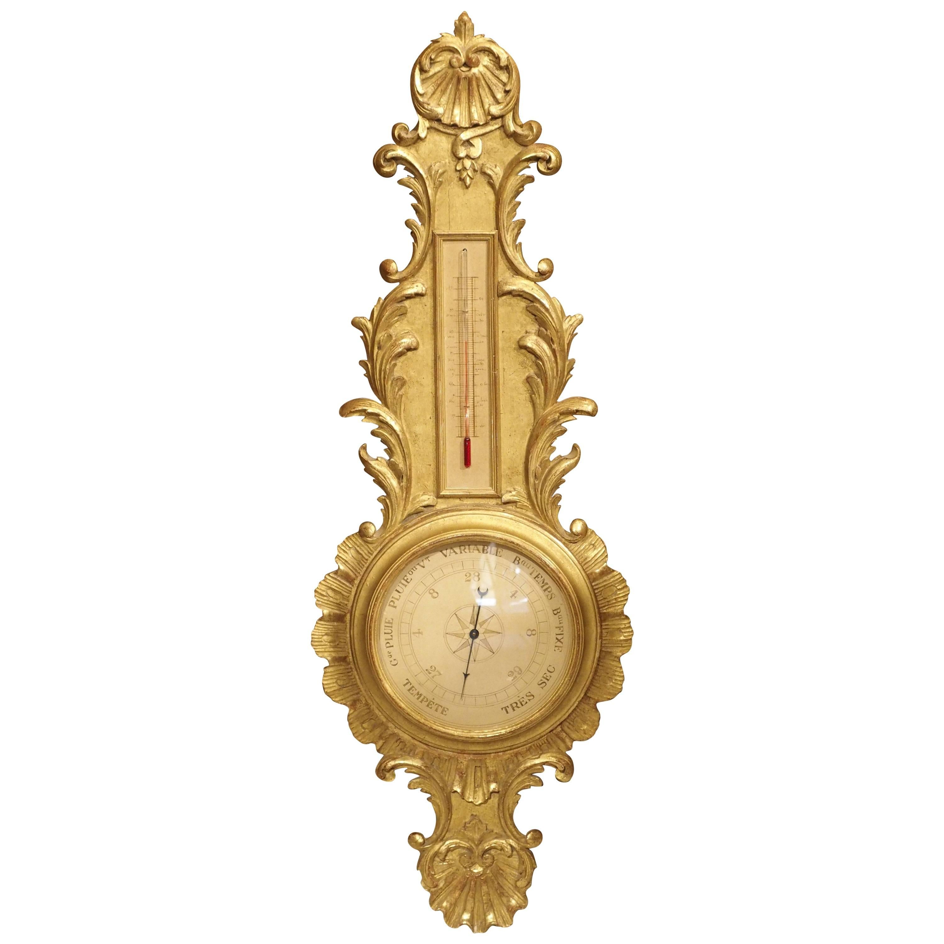 Early 1900s Giltwood Barometer from France