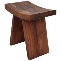Used Mid-Century Modern Custom Walnut Stool, After Nakashima