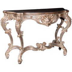 Rococo Style Hand-Carved Wall Console, circa 1960