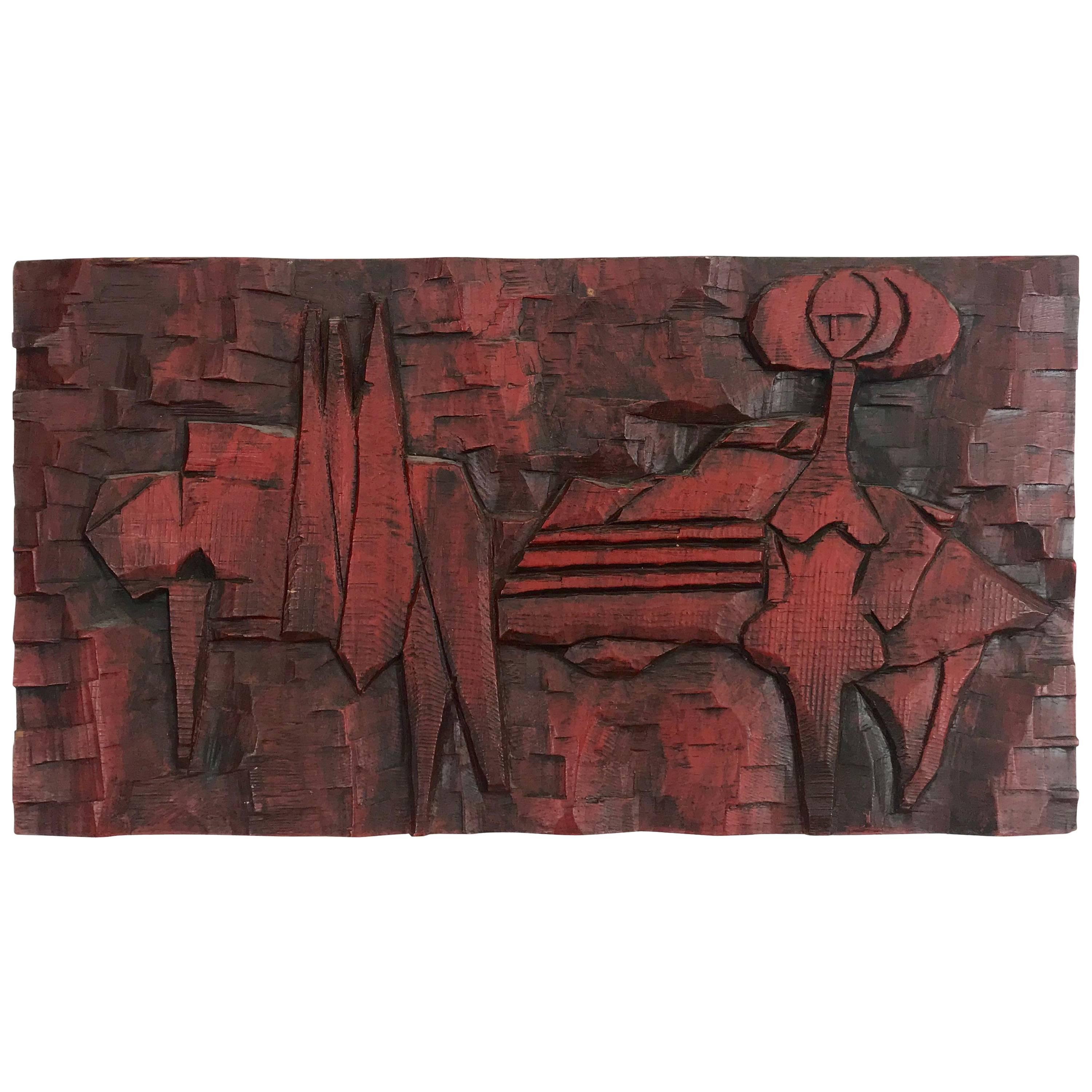 Jean Claude Gaugy Modernist Abstract Wood Carving