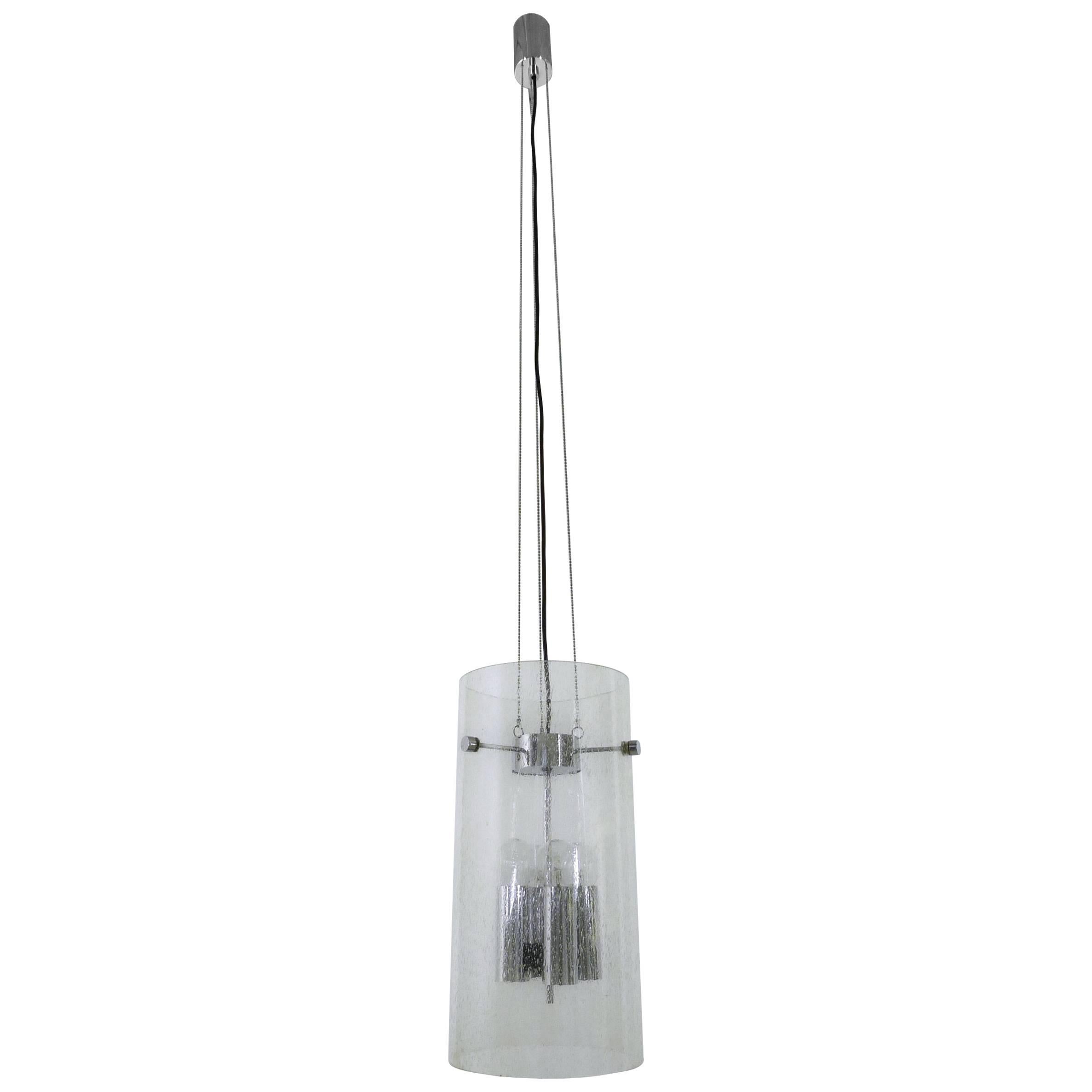 1970s Glass Ceiling Lamp from Glashütte Limburg, Germany For Sale
