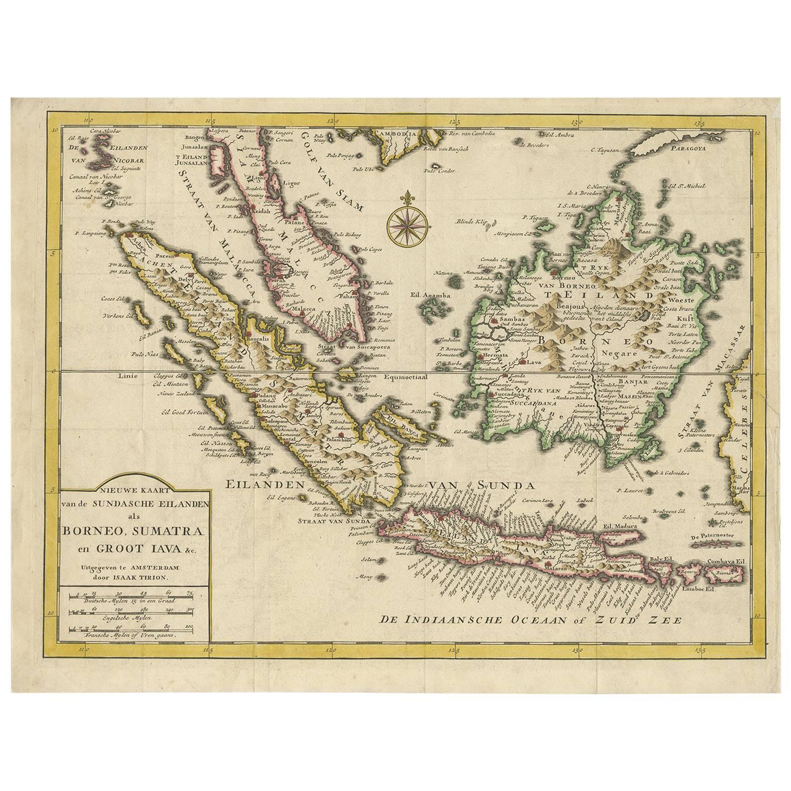 Antique Map of the Sunda Islands by Tirion (1739)