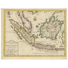 Antike Karte der Sunda-Inseln Sumatra, Java, der Malay-Halbinsel und Borneo (1739)