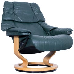 Stressless Reno Relax Armchair Green Leather Relax Function Modern TV