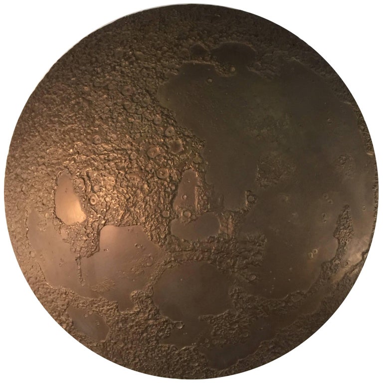 Large Bronze Moon Wall Mounted Sculpture For Sale at 1stDibs