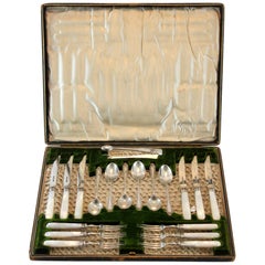 Antique Silver and Mother-of-Pearl Tableware Set, James Dixon & Sons Ltd, Sheffield 1903