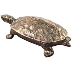 1970s Silver-Plated Turtle Box