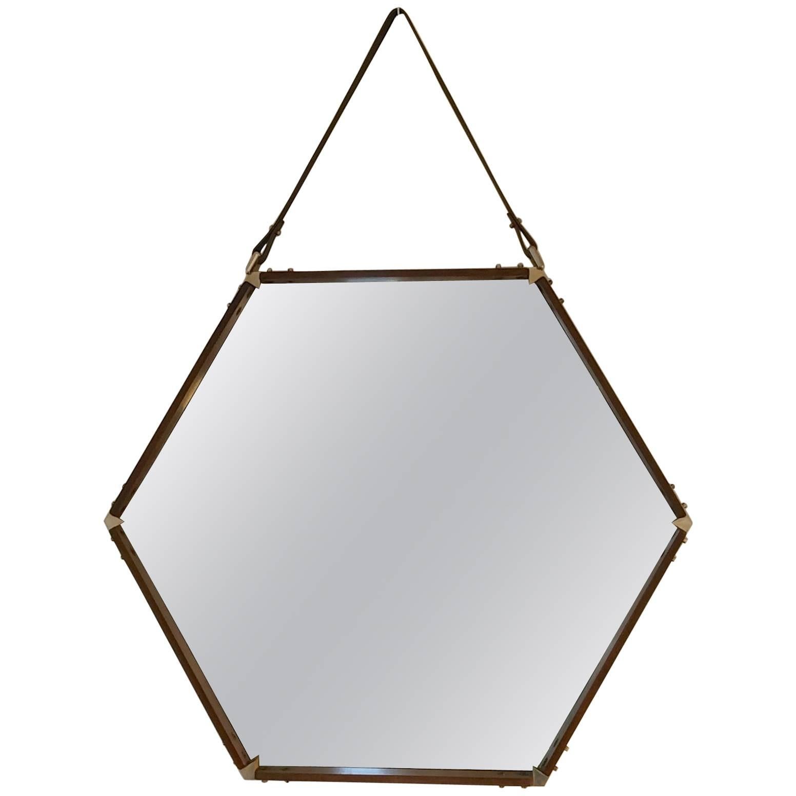 Large Hexagonal Mirror, circa 1960, Italy
