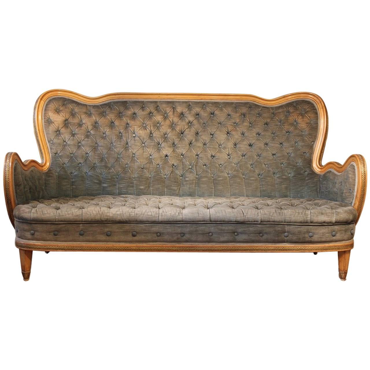 Stylish 1940s Spanish Art Deco Sycamore Sofa
