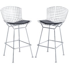 Set of Two Walter Knoll Harry Bertoia Barstools, Designer Chairs