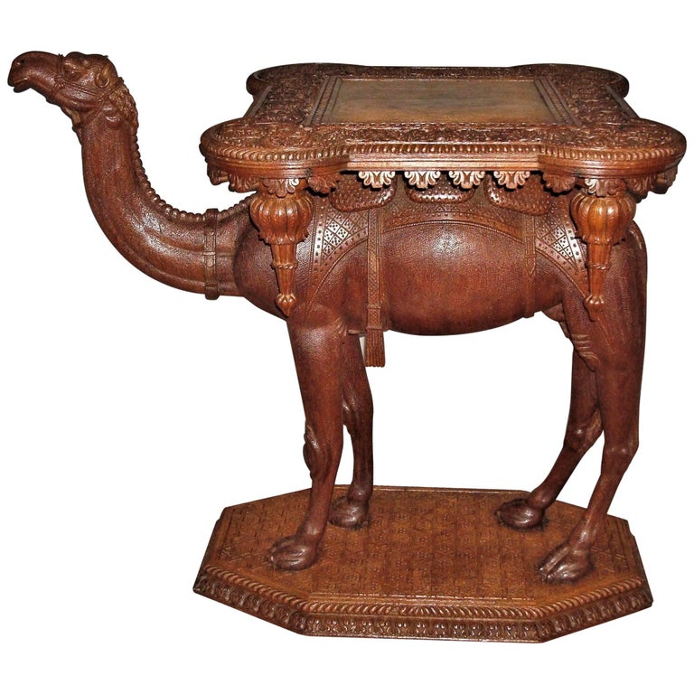 19th Century Anglo-Indian Carved Camel Table