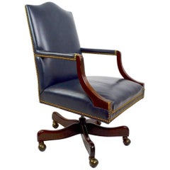 Used Leather Swivel Desk Chair by Hancock and Moore