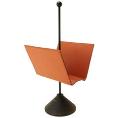 Leather Magazine Rack by Porada, 1980s
