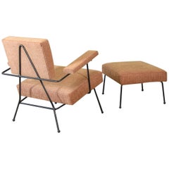 Adrian Pearsall 104-C Iron Lounge Chair and Ottoman