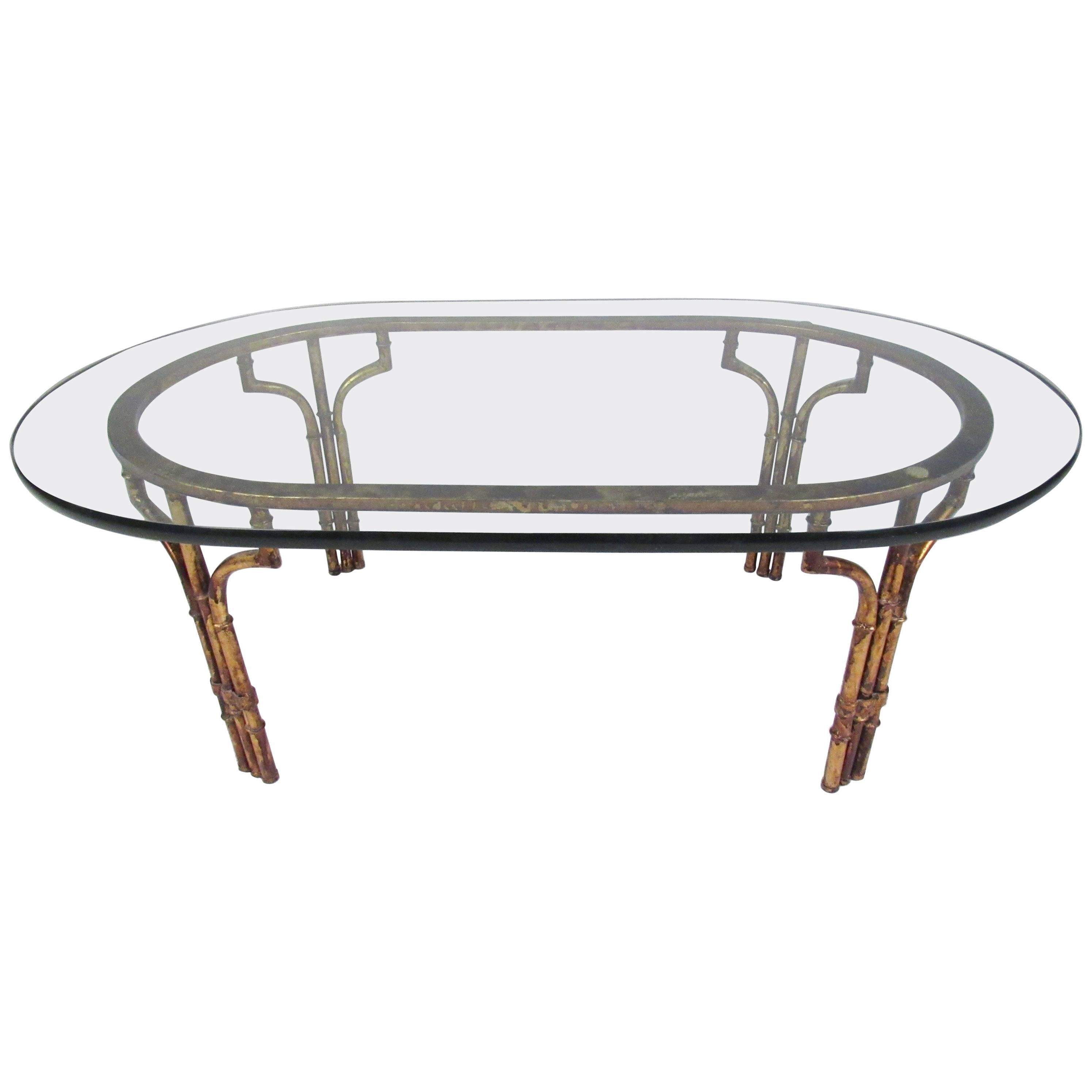 Decorator Style Faux Bamboo Oval Coffee Table