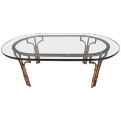 Decorator Style Faux Bamboo Oval Coffee Table