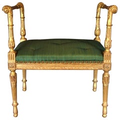 19th Century Neo-Classical Giltwood Stool or Window Seat