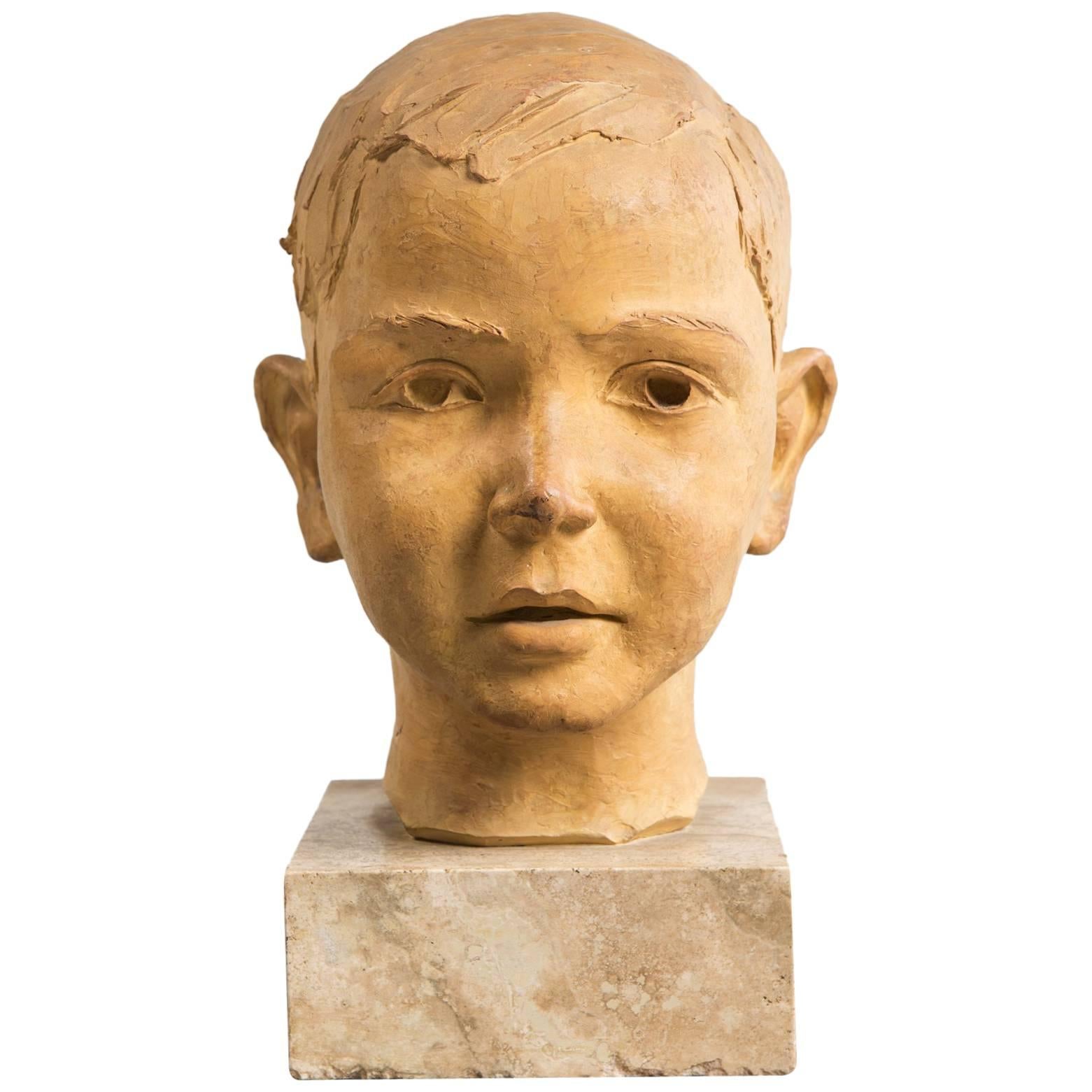 Terracotta Bust of a Youth, circa 1950