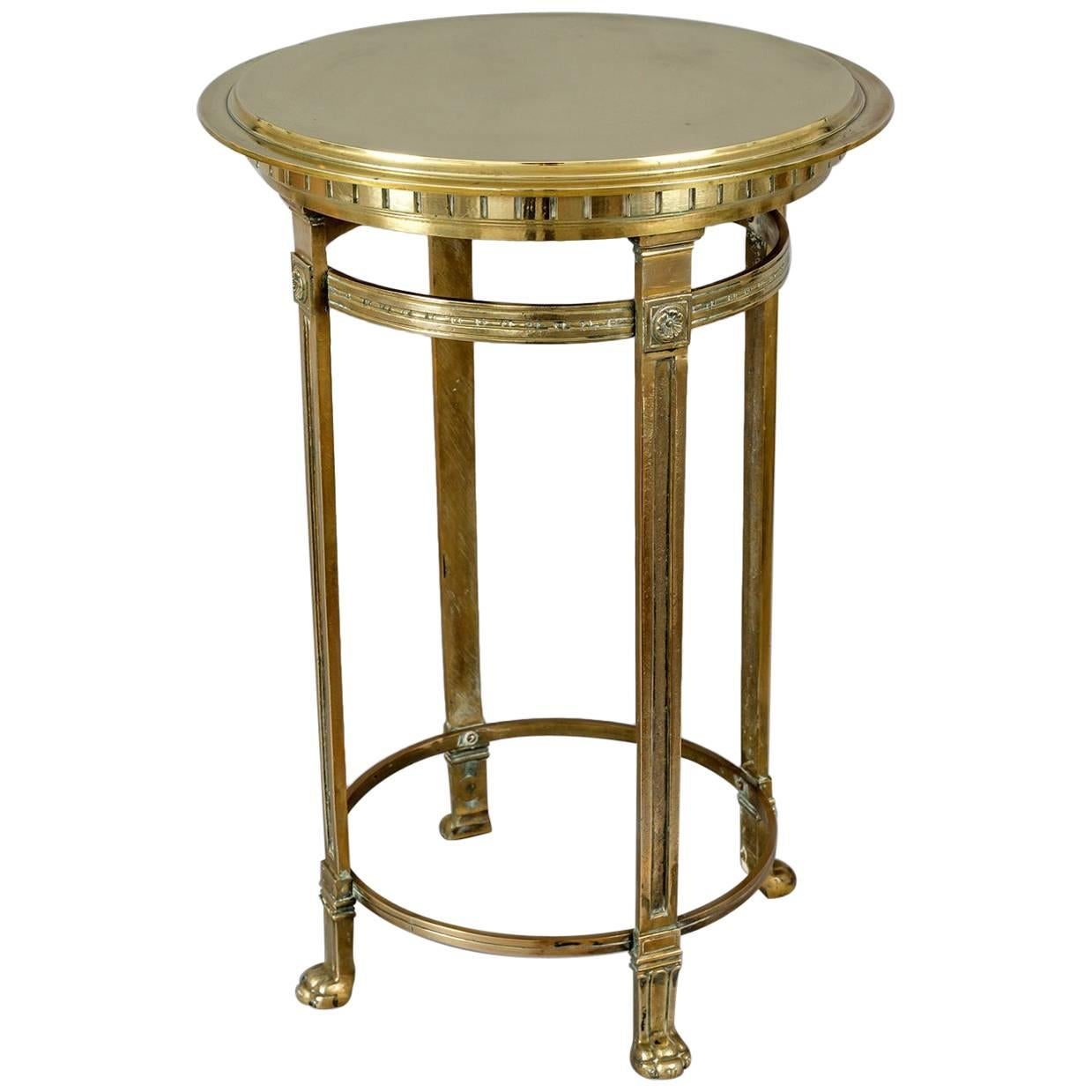 French Bronze Round Gueridon Table For Sale