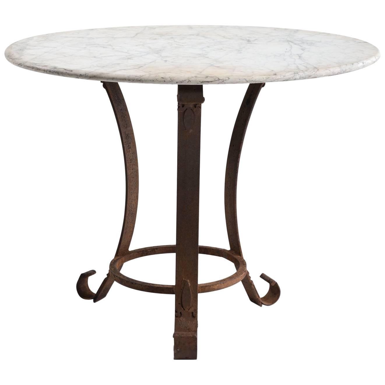 Iron and Marble Centre Table, circa 1890