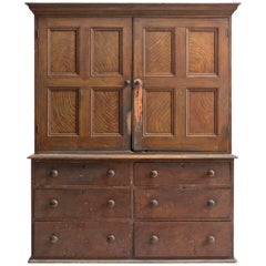 Antique Pine Housekeepers Cupboard, circa 1850