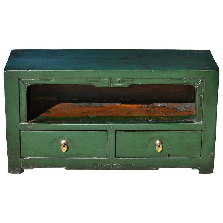 Chinese Antique Altar Table, Small Altar With Open Feature For Sale Small Antique Green Chinese Altar Table - Chinese Antique Altar Table, Small Altar With Open Feature For Sale