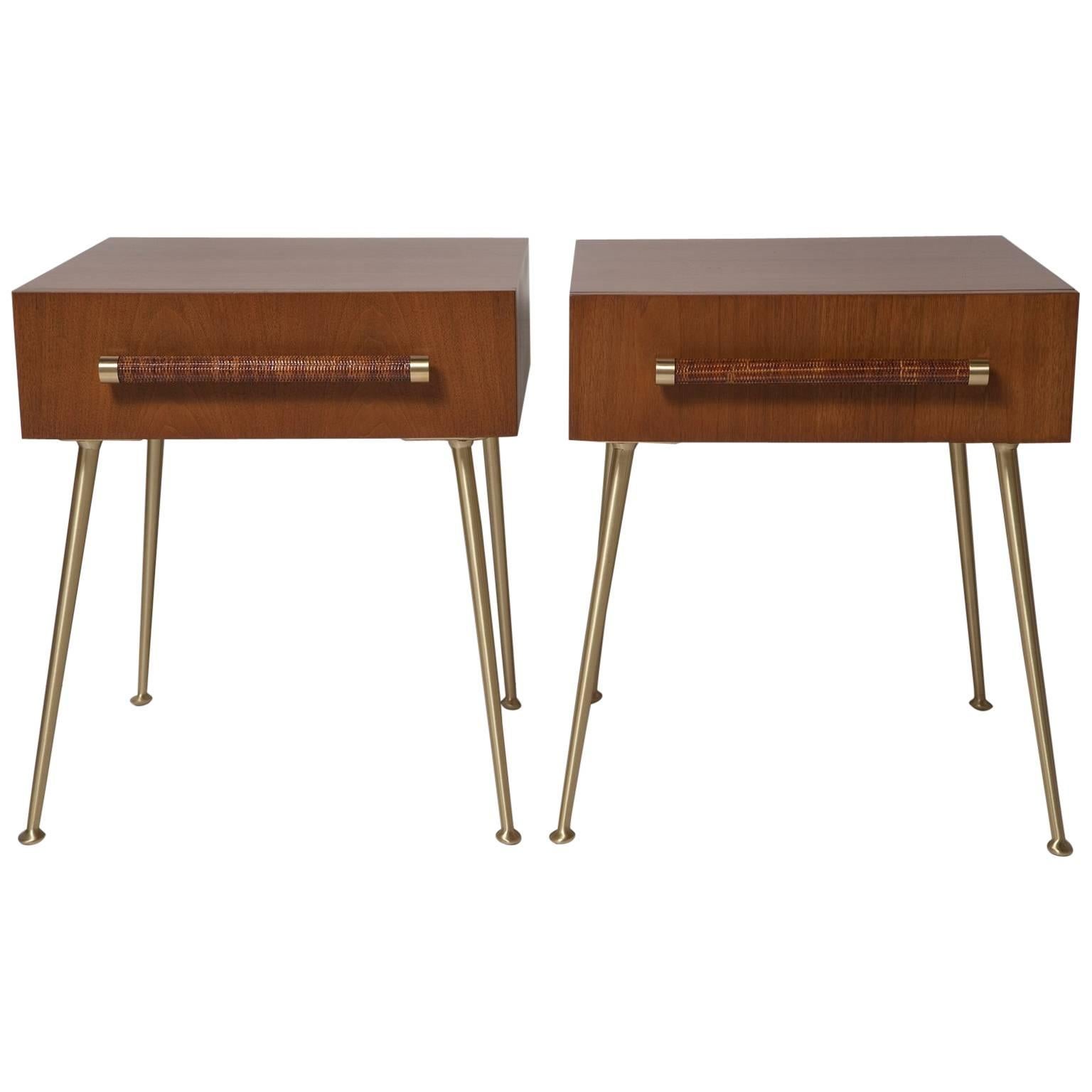 Fully Restored End Tables or Nightstands by T.H. Robsjohn-Gibbings for Widdicomb