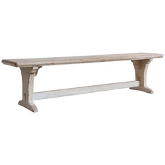 Rustic White Ash Wood Bench