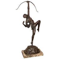 Diana the Huntress Art Deco Bronze Sculpture by Pierre Le Faguays