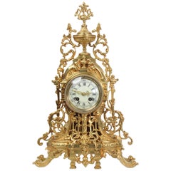 Antique French Gilt Bronze Clock by A D Mougin