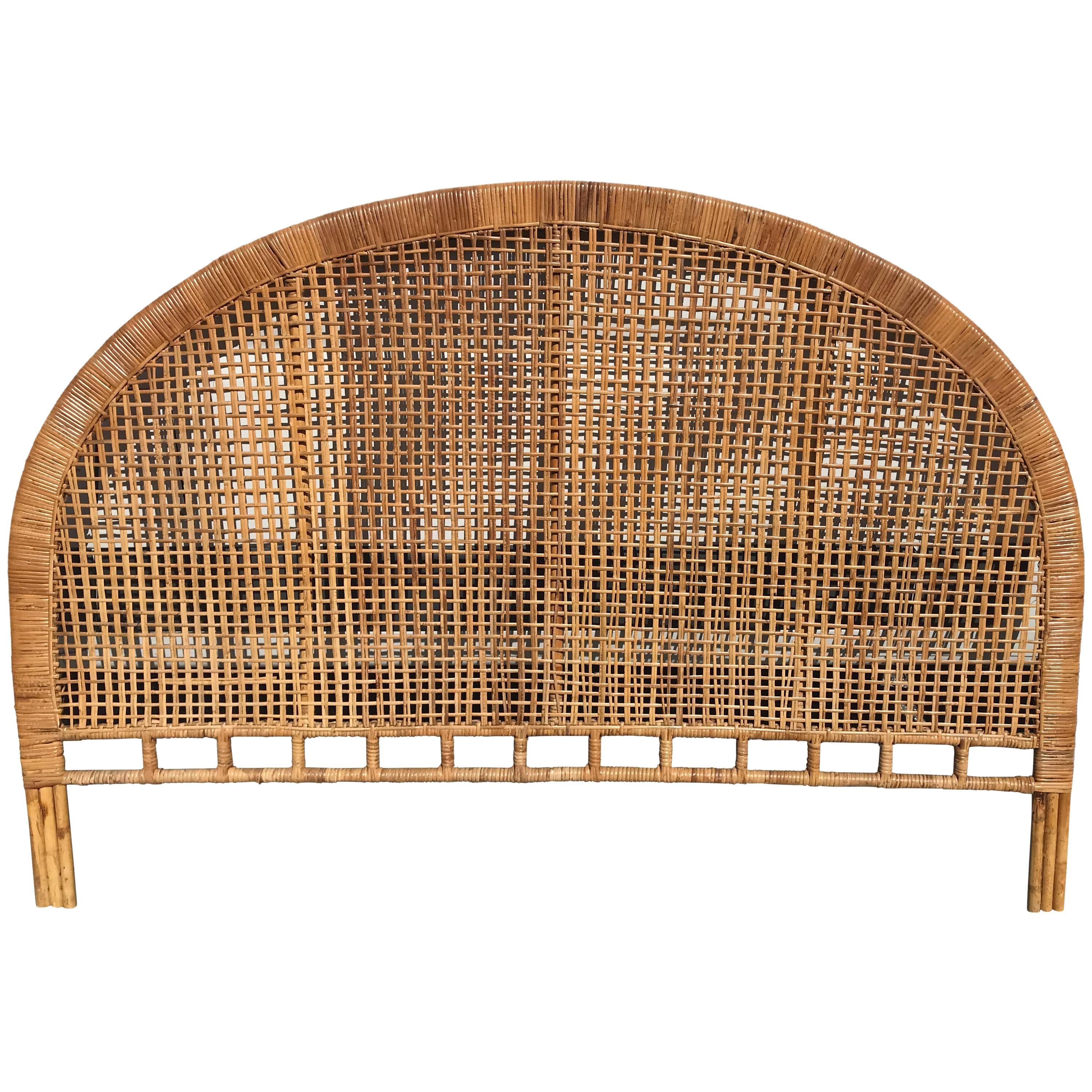 Midcentury Bamboo, Reed and Willow King Headboard