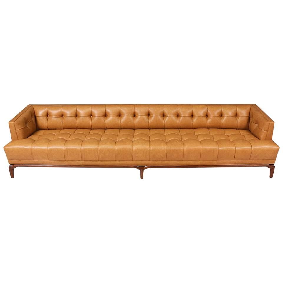 Biscuit-Tufted Leather Sofa by Maurice Bailey for Monteverdi-Young