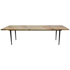 Marble-Top Coffee Table with Solid Cast Brass Legs