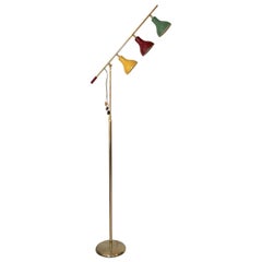 Rare Adjustable Floor Lamp, circa 1950, Italy