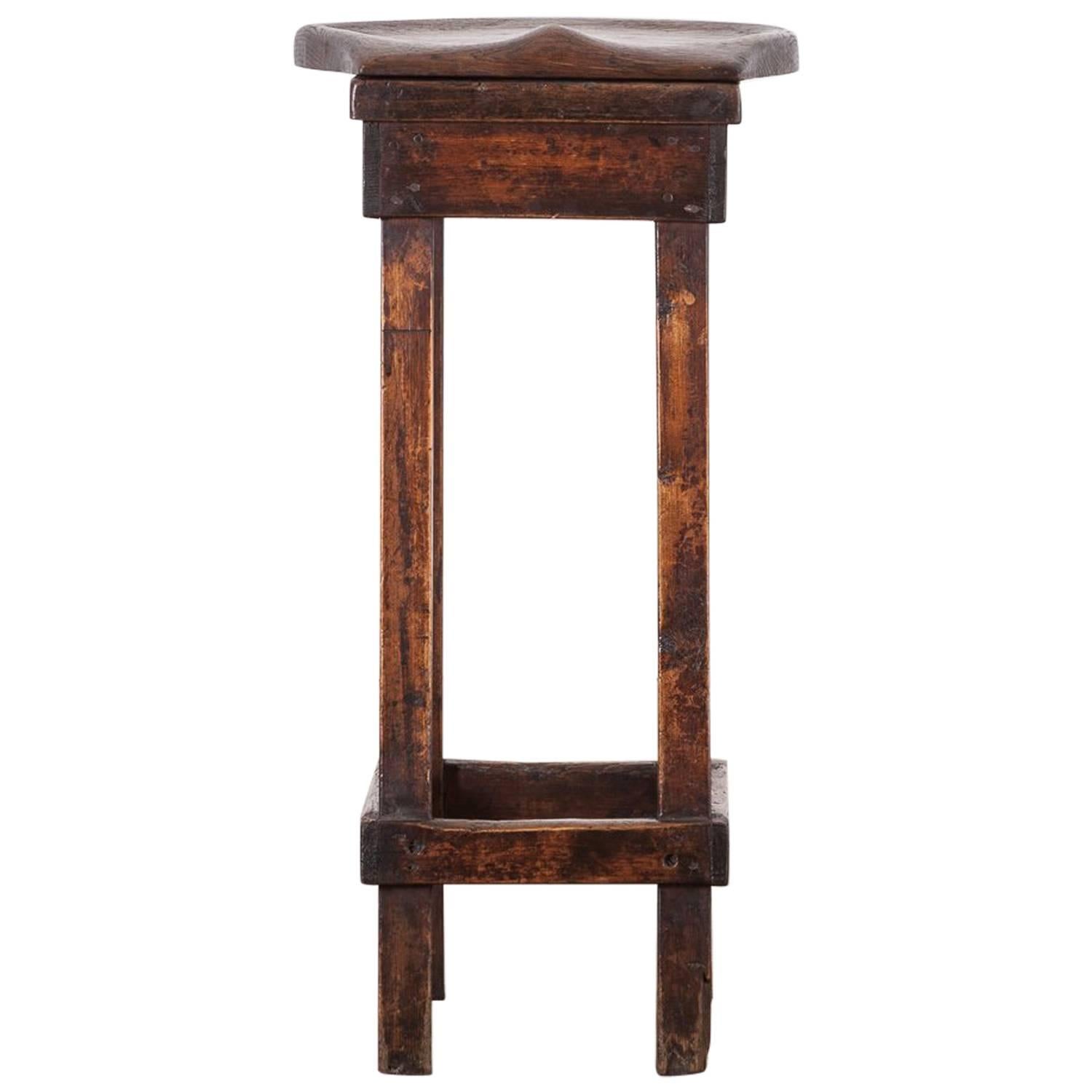 19th Century Oak and Pine Shop Stool