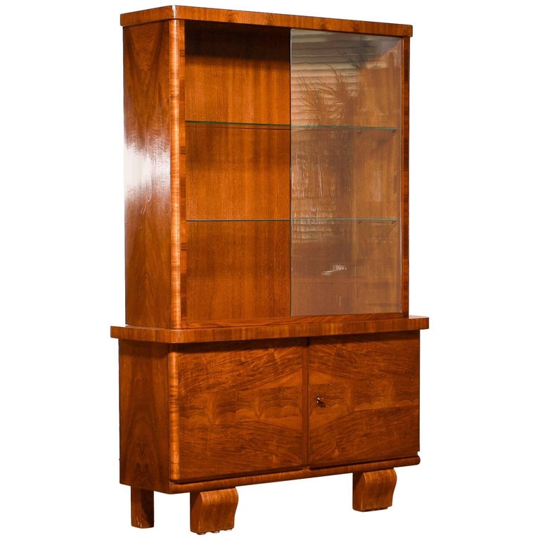 1930s, Art Deco Walnut Display For Sale at 1stDibs