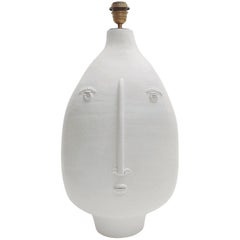 Dalo, Important Ceramic Lamp Base Glazed in White
