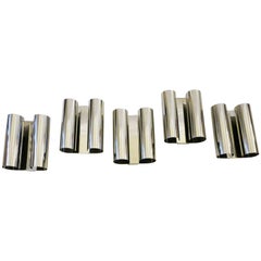Italian Stainless Steel Sconces, 1970s